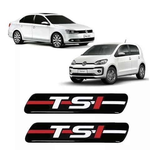Par De Adesivos Emblema Coluna Tsi Vw Jetta Up Resinado