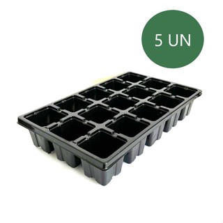Kit com 5 Unidades Bandeja Sementeira 15 Células