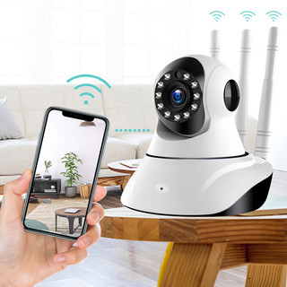 câmera iP robô 3 antenas wifi visão noturna full HD 360º microfone áudio babá eletrônica …