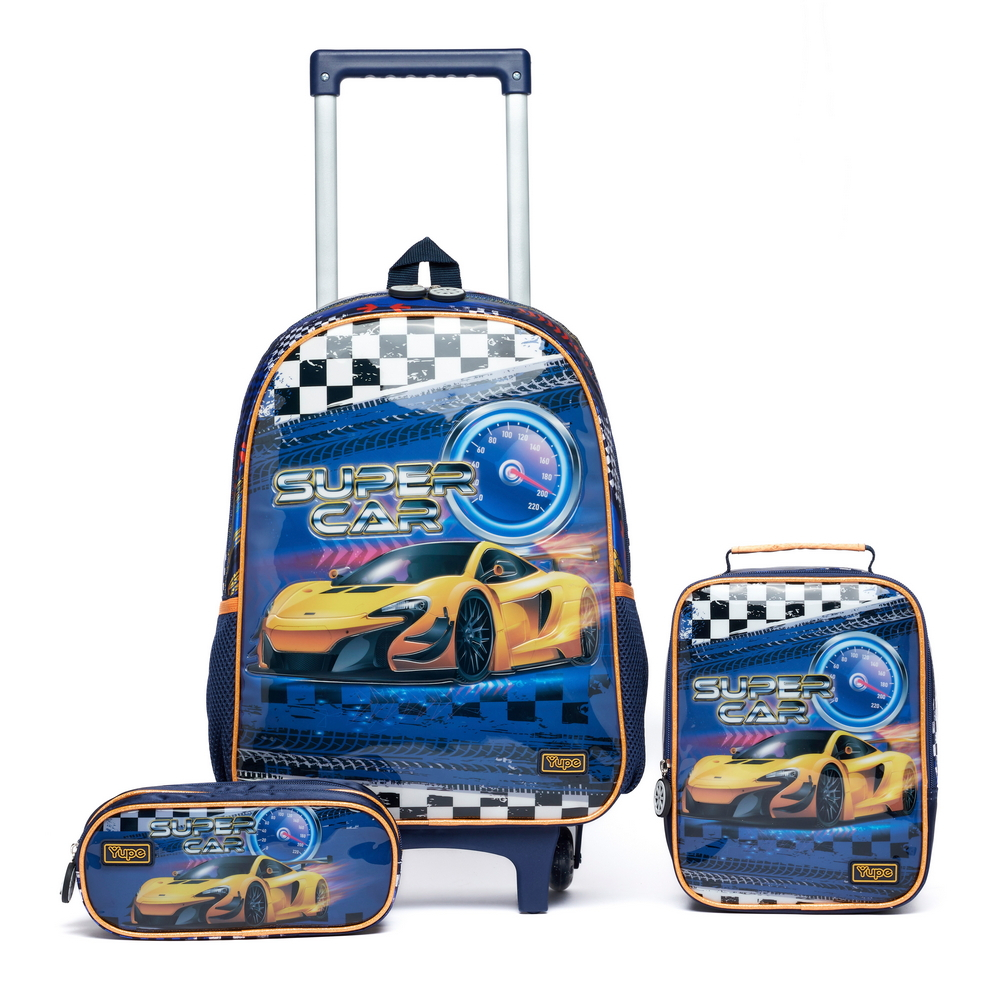 Mochila Infantil Rodinhas Menino Carros Escolar Lancheira Estojo em Oferta na Shopee