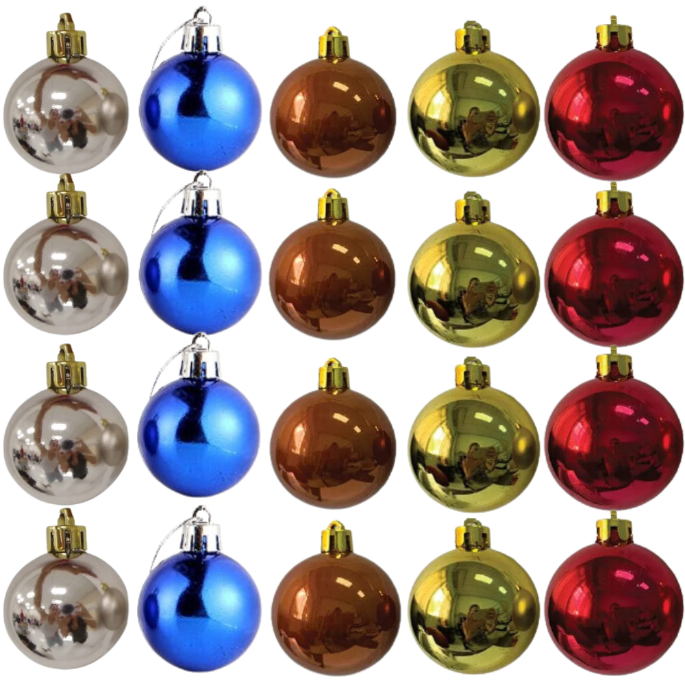 Kit 8 Bolas de Natal Lisa 7cm Enfeite Árvore de Natal Decoração de Natal Natalina Vermelho Azul Ouro Champagne