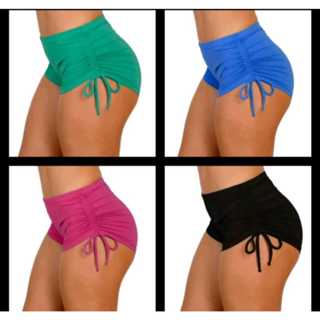 Kit 2 Shorts Cordinha Feminino Academia Fitness Calcinha praia