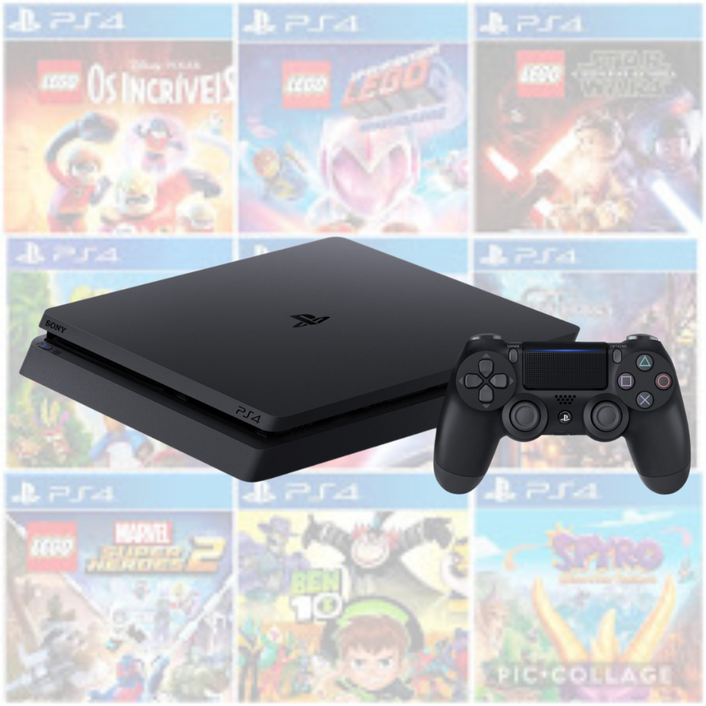 Playstation 4 Ps4 Slim Usado 500GB - 1 Controle Original + 1 Jogo