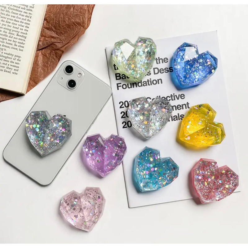 Suporte para celular Pop Socket Push Pop Pedra Coração