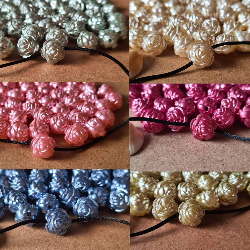 Miçanga de Rosa Perolada de 12mm 50 Unidades em Oferta na Shopee