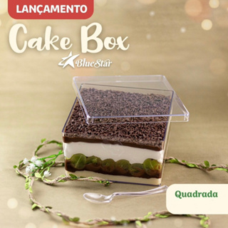 Kit 5 Pç Cake Box Blue Star Quadrada Com Tampa 1,5l Cristal BlueStar em Oferta na Shopee