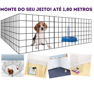 Cercado Móvel Para Cachorro Grade Pet Portátil Cerca Dobrável 6 Tela De 30x30Cm