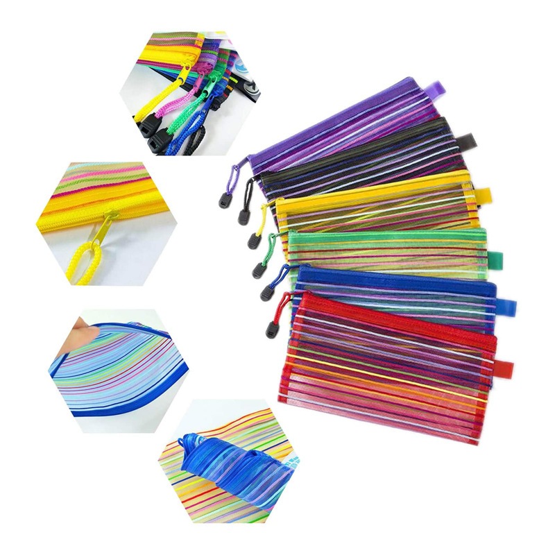 50/60/80 Unidades Estojo Multiuso Bolsinha Nylon Colorido Necessaire Promoção em Oferta na Shopee