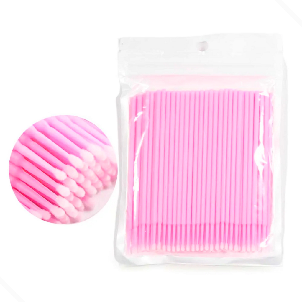 Kit 500 Microbrush Cotonete Alonga Extensão De Cílios Fio A Fio Microlips