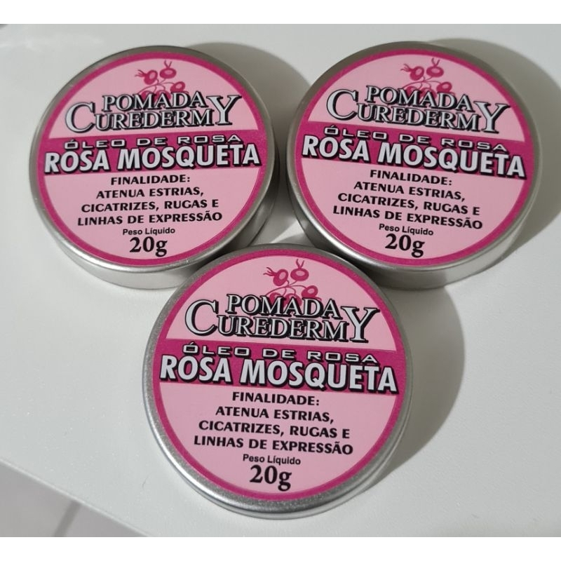 3 UN Pomada curadermy Rosa-Mosqueta 20g em Oferta na Shopee