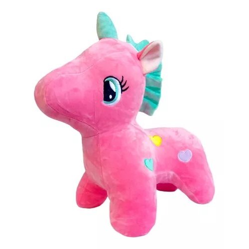 Poney Unicórnio Fofinho Coração Pelúcia 45cm Grande antialérgico importado