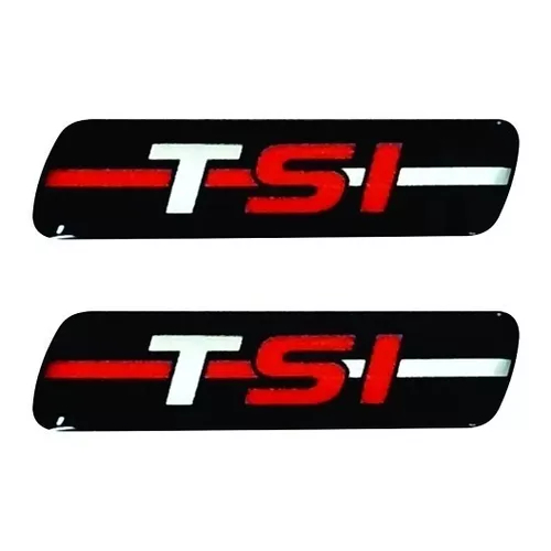 Par Emblema Adesivo Tsi Coluna Porta Volkswagen Golf Jetta