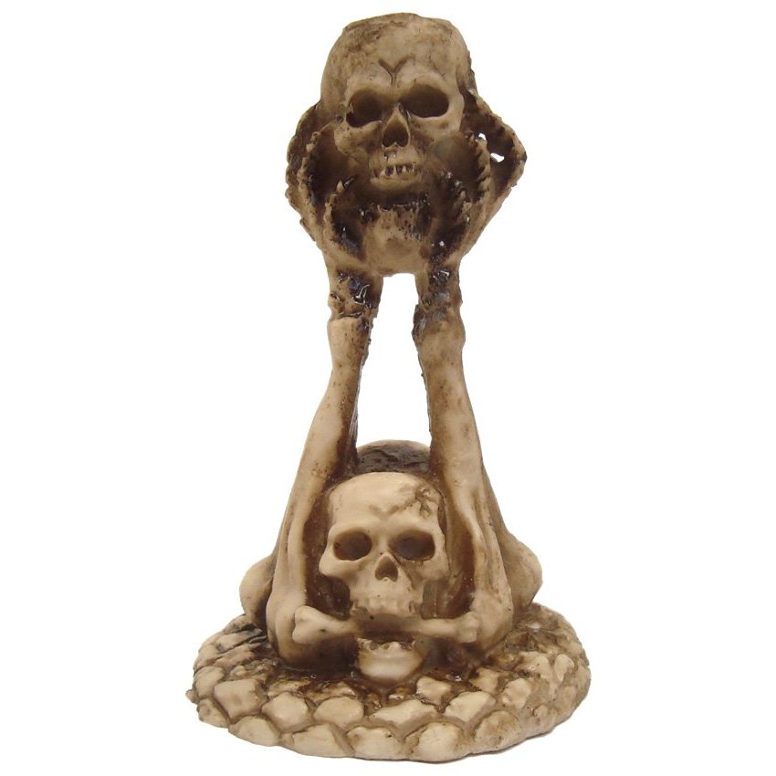 Castiçal Caveira Crânio Skull Halloween Decorativo Resina