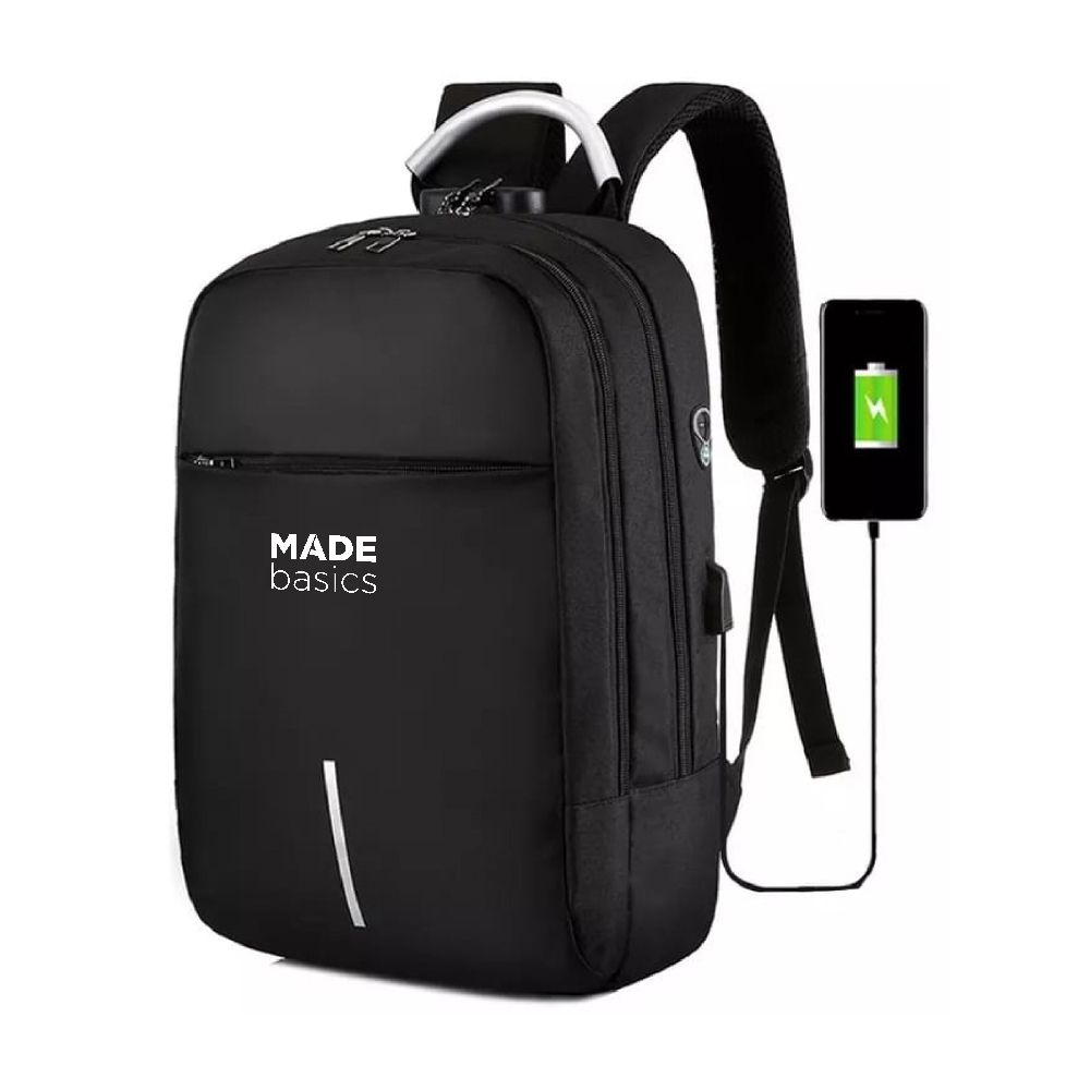 Mochila Executiva com Entrada USB e Cadeado Antifurto