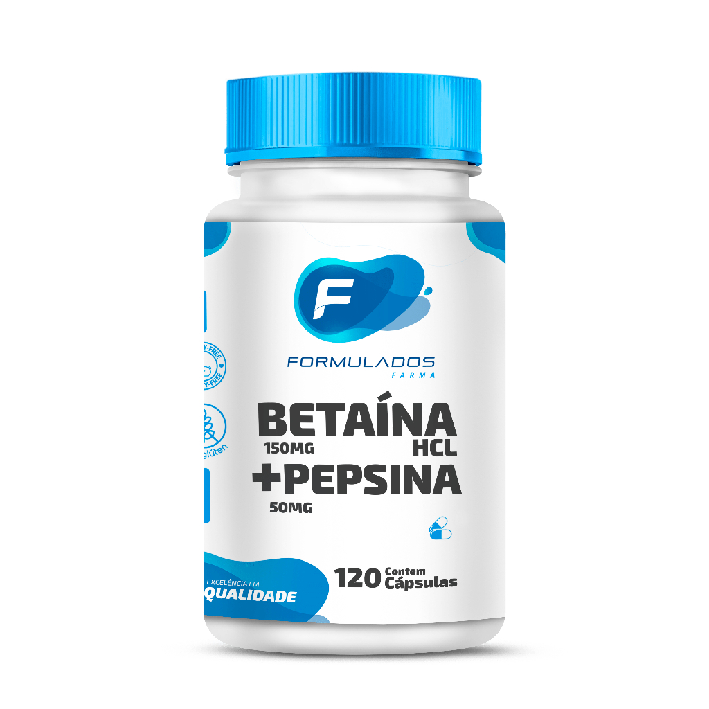 Cloridrato De Betaína 150 Mg + Pepsina 50 Mg 120 Cápsulas em Oferta na Shopee