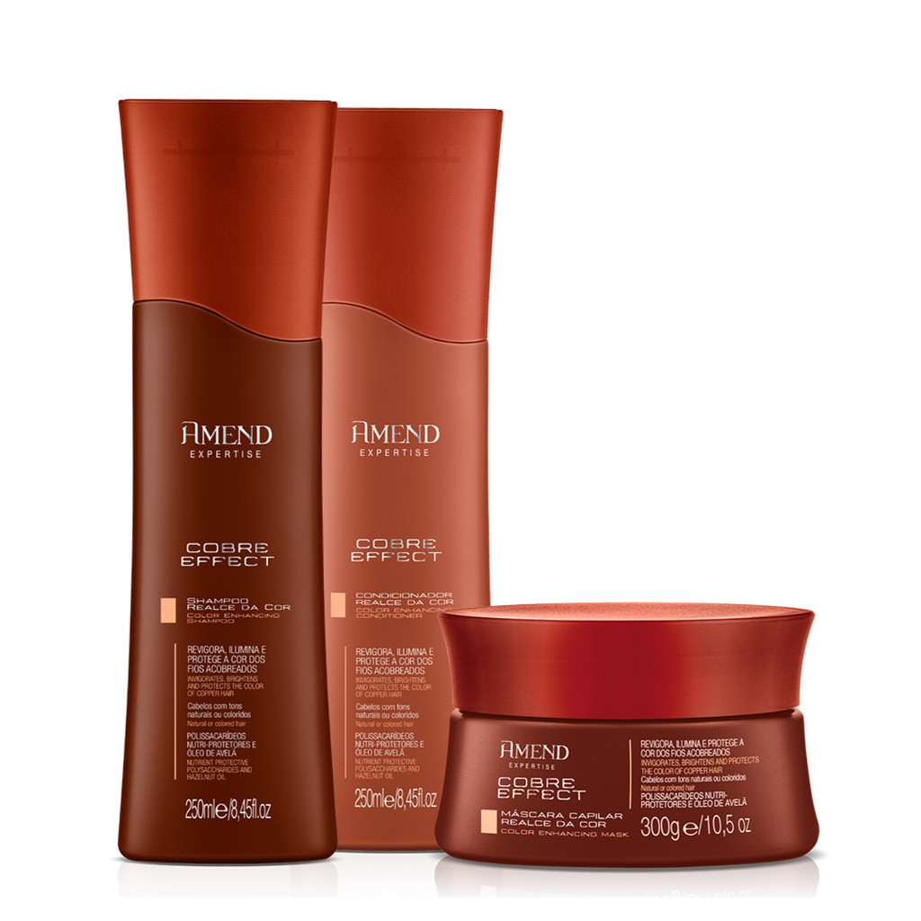 Amend Kit Cobre Effect Shampoo e Condicionador 250ml + Máscara 300g