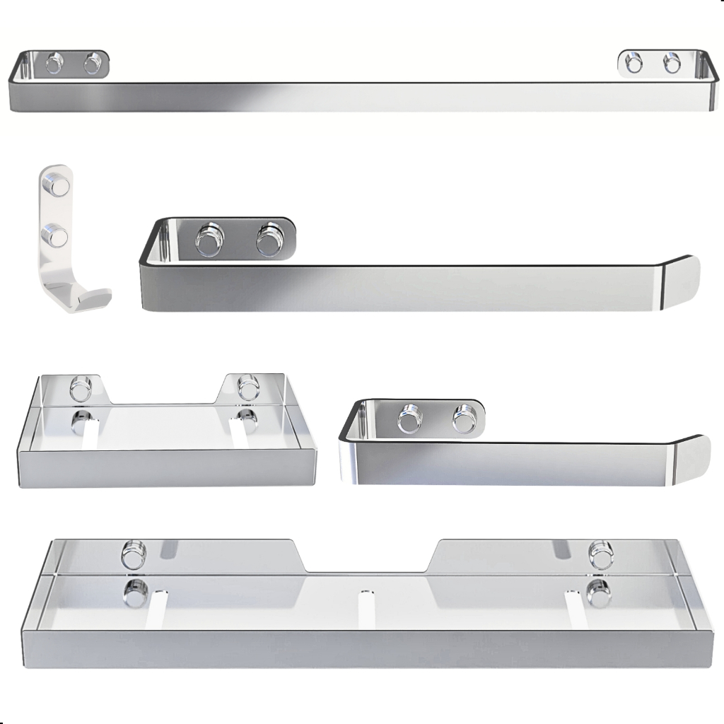 Kit Acessórios Para Banheiro Cromado 6 Peças em Oferta na Shopee