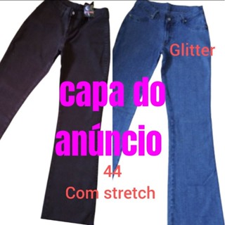 kit com 2 calças jeans e sarja femininas variadas (modelagem pequena).