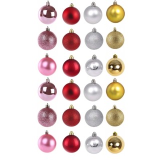 Kit de bolas de Natal vermelha dourada rosa prata 3cm 15 peças com brilho fosca lisa árvore conjunto bolinhas pequena
