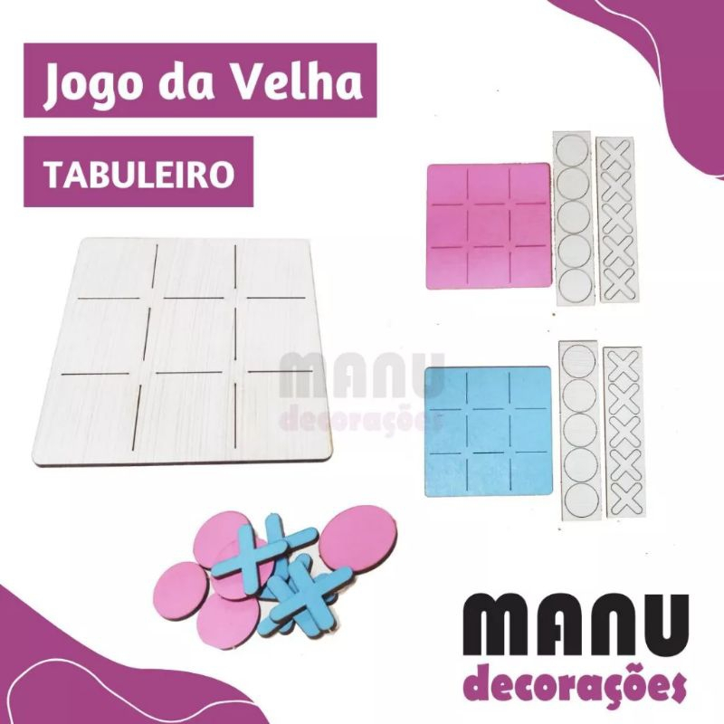 Kit 10 PEÇAS Jogo da Velha 10cm LISO PINTADO / Tabuleiro Presente Lembrancinha em MDF em Oferta na Shopee