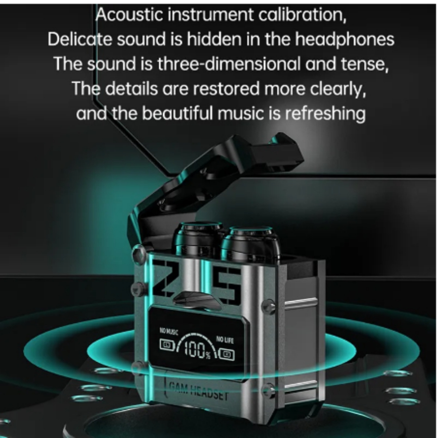 TWS M25 Fone De Ouvido bluetooth 5.3 Sem Fio Resistente a água Stereo Sports Earbuds LED Microphone