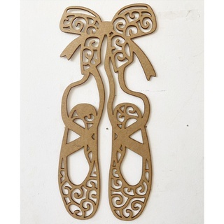 Sapatilha Bailarina 3d Decoração Parede Porta Madeira Mdf 60cm quadro moldura painel enfeite decorativo delicado balé meninas menininha enfeite quarto presente lembracinha balé delicado