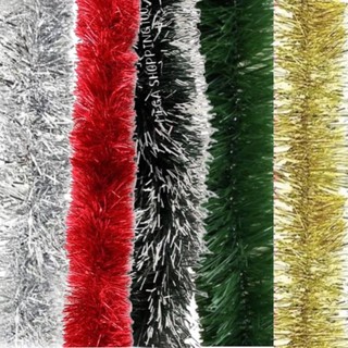 Festão para árvore de natal verde ou verde com branco nevado comprido grande 2 metros - enfeites de natal - festao de arvore enfeite decorativo