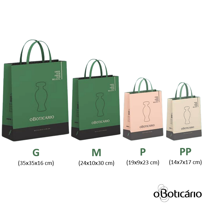 Sacola Presente o Boticário - Tamanhos PP, P, M e G em Oferta na Shopee