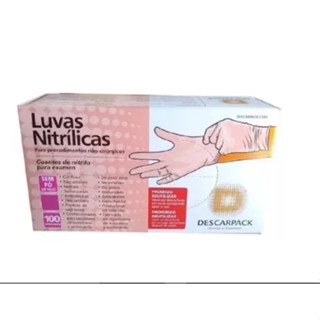 Luva Nitrilica Rosa Sem Pó descarpack Tamanho P M G