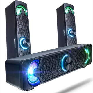 Soundbar Gamer Profissional Iluminação LED RGB Computador PC Notebook Tv P2/USB Caixinha Caixa de Som