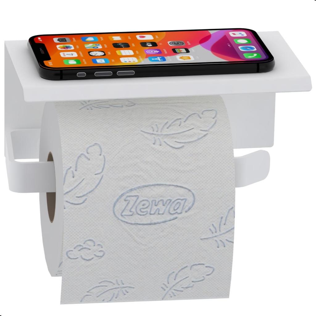 Porta Papel Higiênico Inox De Parede Banheiro Branco MAX em Oferta na Shopee