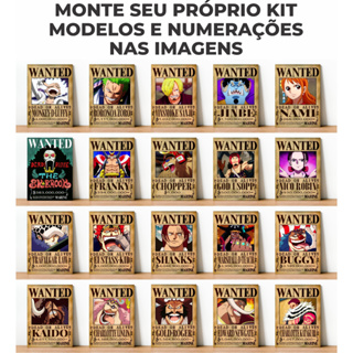 Kit 20 Quadros Decorativos One Piece 10X15 Anime Placas Recompensa Wanted Coleção Exclusiva em Oferta na Shopee