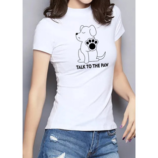 Camiseta Cachorrinho Fala Com A Pata Camisa Poliéster Casual Cartoon Fofo