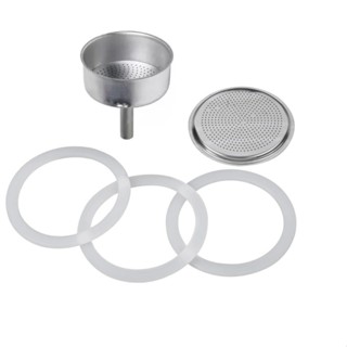 Kit C/ Funil + Filtro + 03 Anéis Borrachas - Cafeteira Italiana - 12 Xícaras - Ke Home