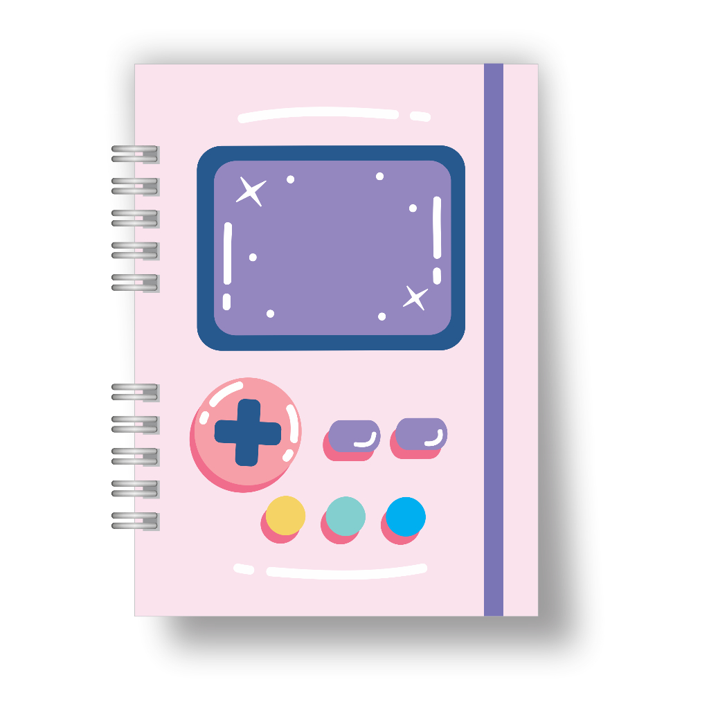Caderno Sketchbook - Caderno Personalizado com nome - Bullet Journal - MiniGame GameBoy Rosa