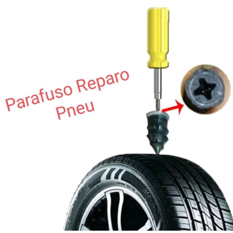 KIT 10 UNIDADES Parafuso Para Reparo Rápido de Pneu Furado KIT 10 UNIDADES Parafuso Para Reparo Rápido de Pneu Furado