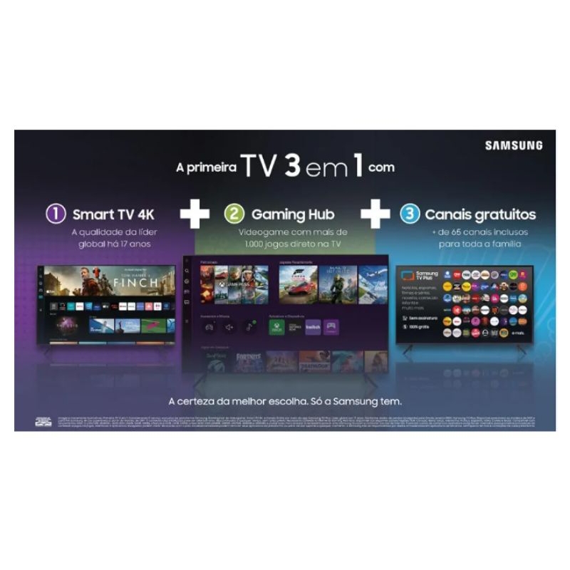 Samsung Smart TV Crystal 75" 4K UHD CU8000 - Alexa built in, Samsung Gaming Hub, Painel Dynamic Crystal Color