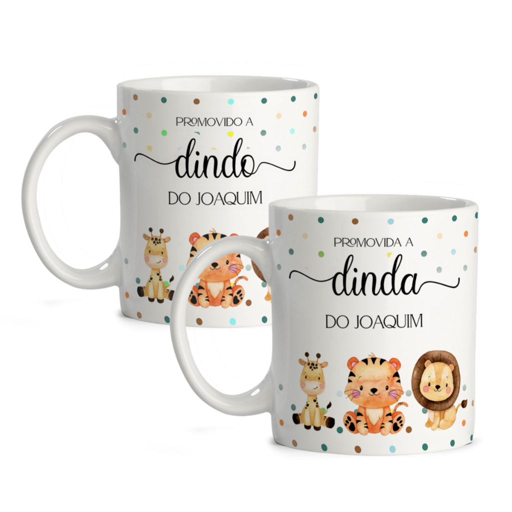 Caneca Personalizada Dindo Dinda Safari Vovô Vovó Titio Titia Com Nome em Oferta na Shopee