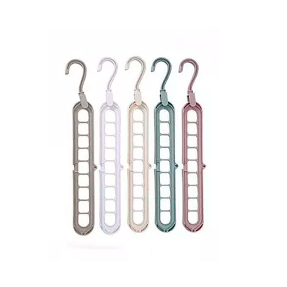 Cabide Mágico 9 Em 1 Organizador Roupa Multifuncional Com Furos Para Armário Closet Ultrafino Com Alta Resistência