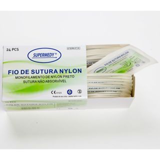 Fio De Sutura Em Nylon 2 Com Agulha 4,0 Cm Cx C/24 Unidades