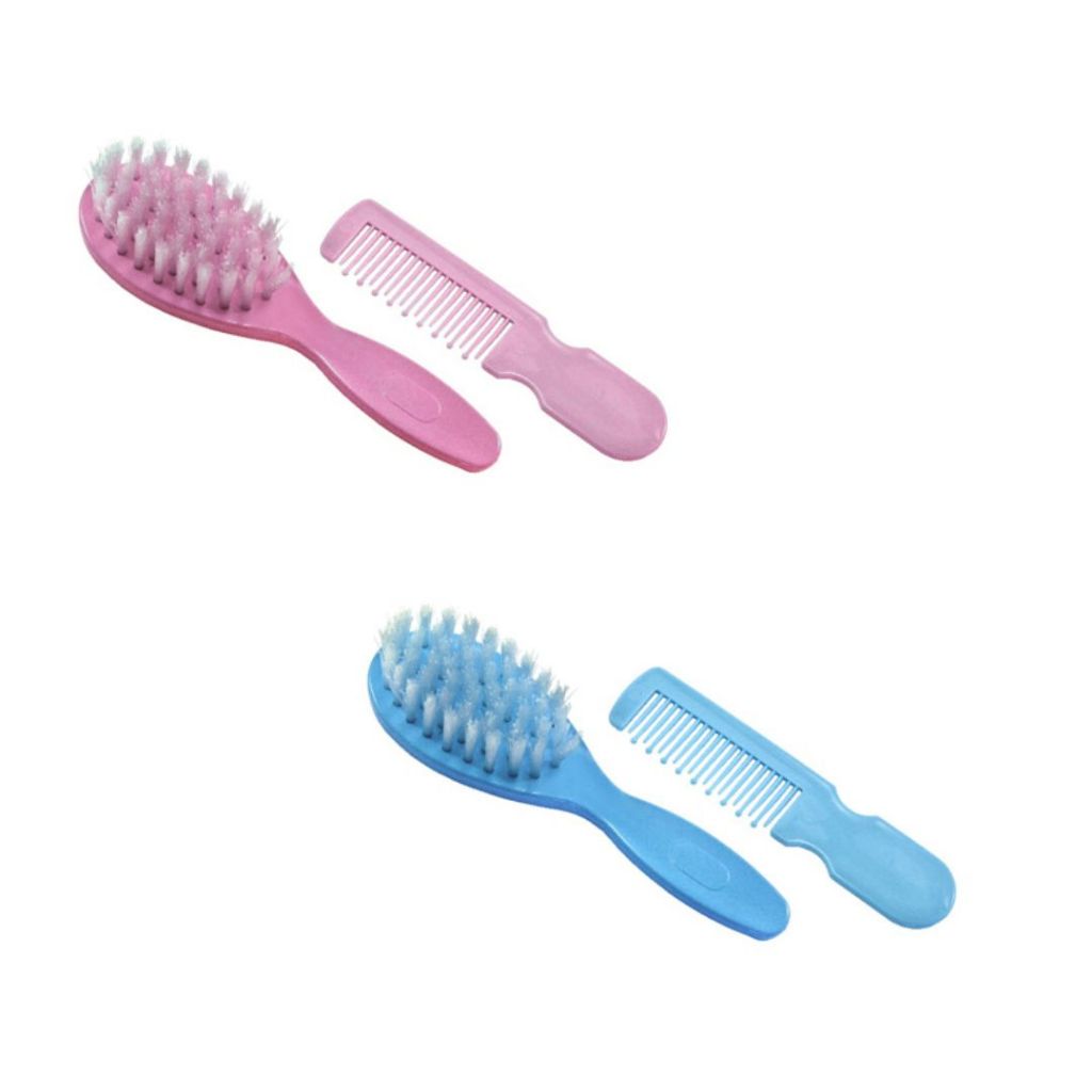 Conjunto Pente E Escova Infantil azul e rosa (1001) em Oferta na Shopee