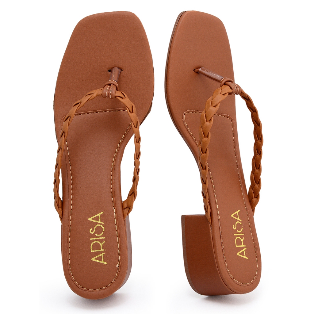Tamanco De Dedo Salto Bloco Chinelo Com Saltinho Arisa em Oferta na Shopee