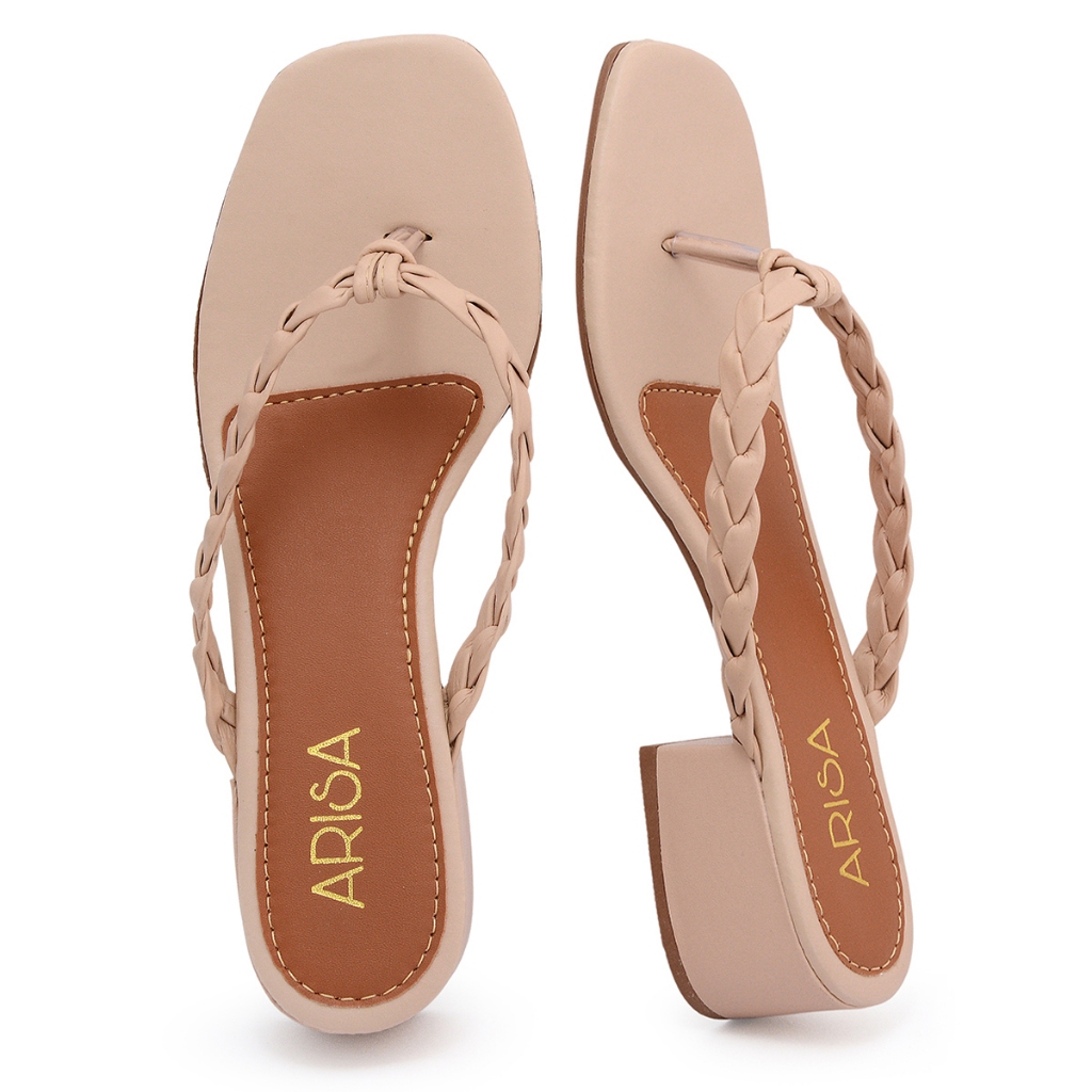 Tamanco De Dedo Salto Bloco Chinelo Com Saltinho Arisa