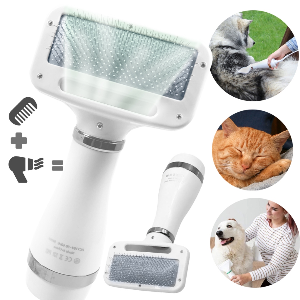 Escova Secadora Pet 2 em 1 Seca Remove Pelos Cachorro Gato Profissional + Garantia