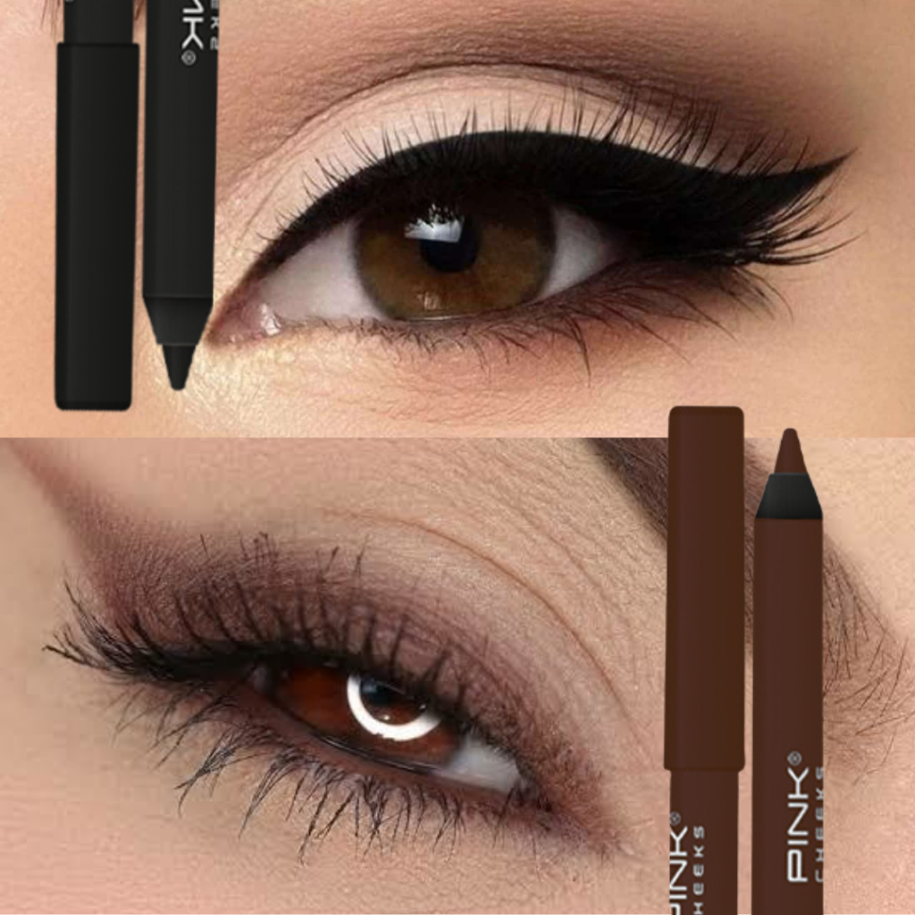 Lápis de Olhos Delineador à Prova D'água  SUPER PIGMENTADO 2 unidade PRETO E MARROM PINK CHEEKS em Oferta na Shopee