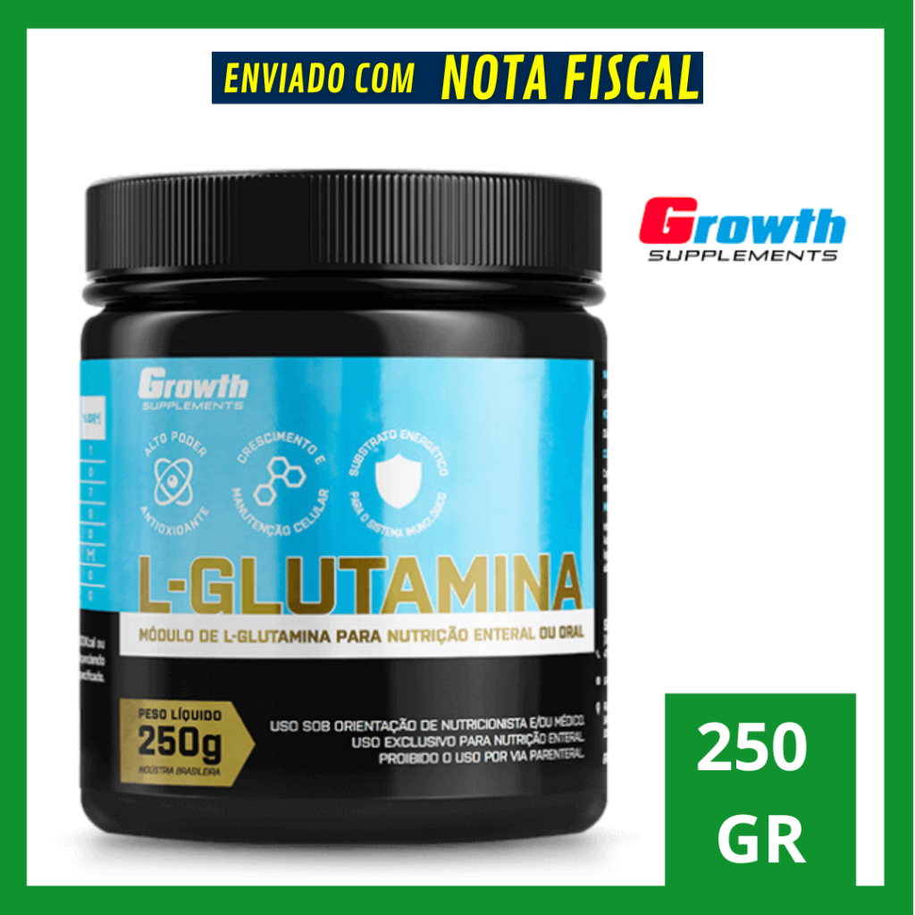 Glutamina Growth 250g Original Pura Em Pó