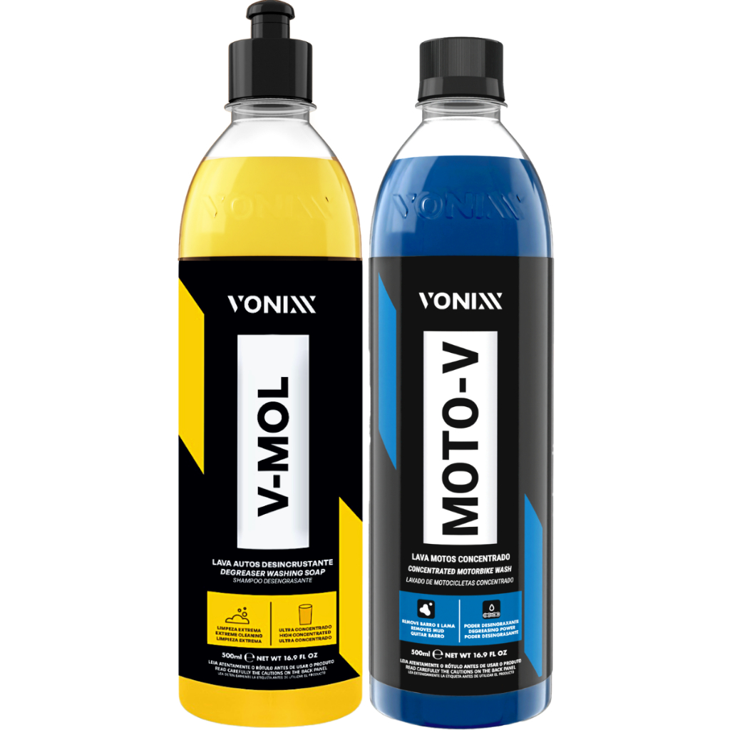 Kit para Lavar Carro Moto Shampoo V-Mol Moto-V 500ml Vonixx - Spare Parts and Accessories for Vehicles