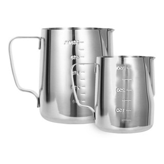 Kit 2 Leiteira Inox 350 600ml Cremeira Pitcher Barista Jarra