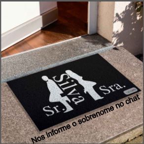 Tapete Capacho Sr e Sra Personalize com Seu Sobrenome 60x40 Cd2000