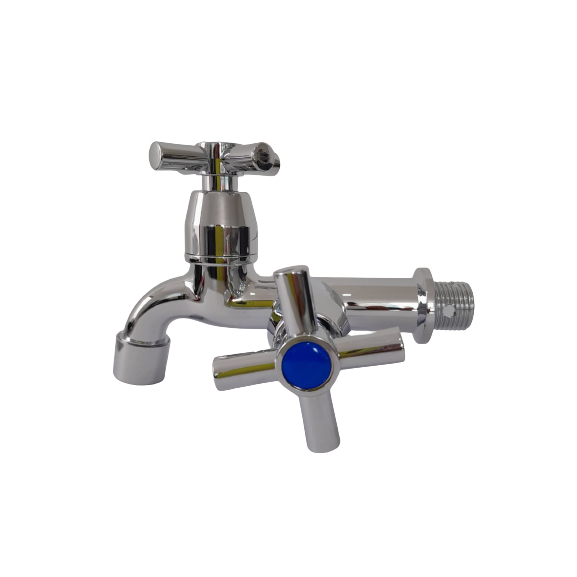 Torneira Dupla Saída Tanque E Máquina Lavar Roupa 1/2x3/4 Com Arejador Cruzeta C31 /ABS Resistente 1/4 de Volta